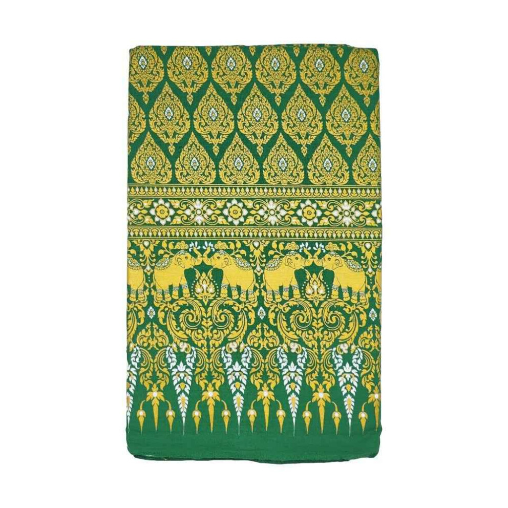 Prześcieradło Sarong - tajski słoń syjamski Premium Zielony
