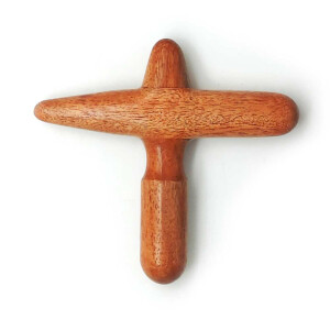 Set di legno per massaggi (8 pezzi): 2x bastone da massaggio + 2x croce + 2x uccello & 2 poster DIN A4