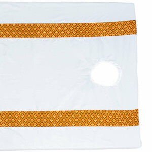 Fitted Bed Sheet Thai Sarong White with Face Hole 120 cm