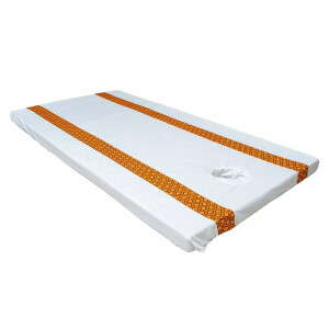 Fitted Bed Sheet Thai Sarong White with Face Hole 120 cm