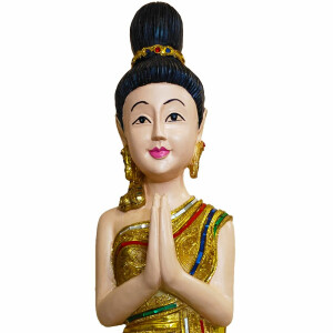 Thai Sawasdee Lady statue figure in gold 88cm high