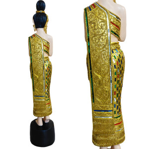 Thai Sawasdee Lady statue figure in gold 88cm high