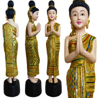 Thai Sawasdee Lady statue figure in gold 88cm high