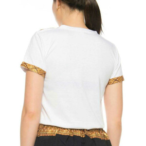 T-shirt da donna per massaggio thailandese con motivo tradizionale, slim fit