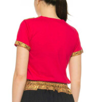 T-shirt da donna per massaggio thailandese con motivo tradizionale, slim fit