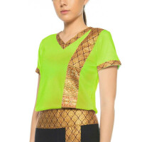 T-shirt da donna per massaggio thailandese con motivo tradizionale, slim fit