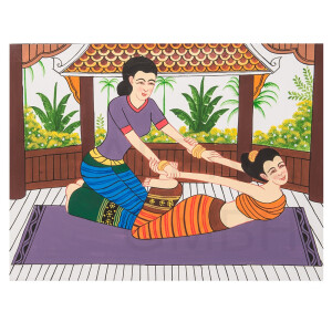Canvas Art Painting Traditional Thai Massage 60 x 80 cm -...