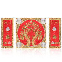 Thai structure picture 3-piece Red - 90 x 50 cm - No. 4