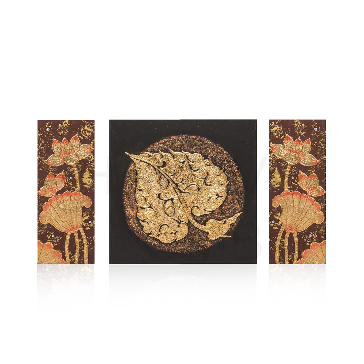 Thai Struktur Bild 3-teilig braun - 90 x 50 cm - No. 7