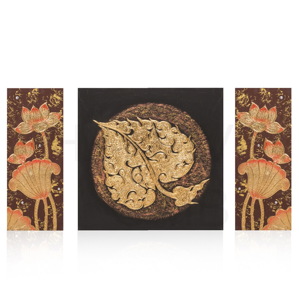 Thai Struktur Bild 3-teilig braun - 90 x 50 cm - No. 7