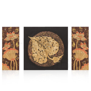 Thai Struktur Bild 3-teilig braun - 90 x 50 cm - No. 7