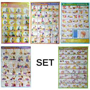 Traditional Thai Massage Poster Set - 5 pcs.