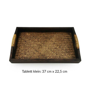SET Thai Rattan Bamboo Serving Tray Breakfast Tray