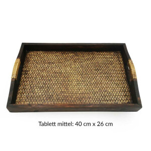 SET Thai Rattan Bamboo Serving Tray Breakfast Tray