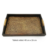 SET Thai Rattan Bamboo Serving Tray Breakfast Tray