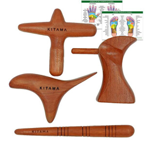 Massageholz Set (6 Teile): 1 x Stäbchen + 1 x Kreuz...