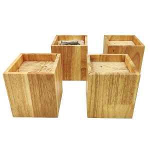 10cm massage table adapters for a working height of 75cm Bright (clear lacquer)