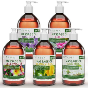 Set di 5 oli da massaggio Thai - Dok Mok, Leelawadee,...
