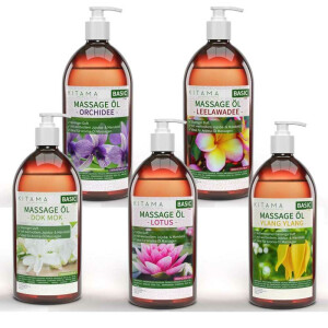 Set di 5 oli da massaggio Thai - Dok Mok, Leelawadee,...