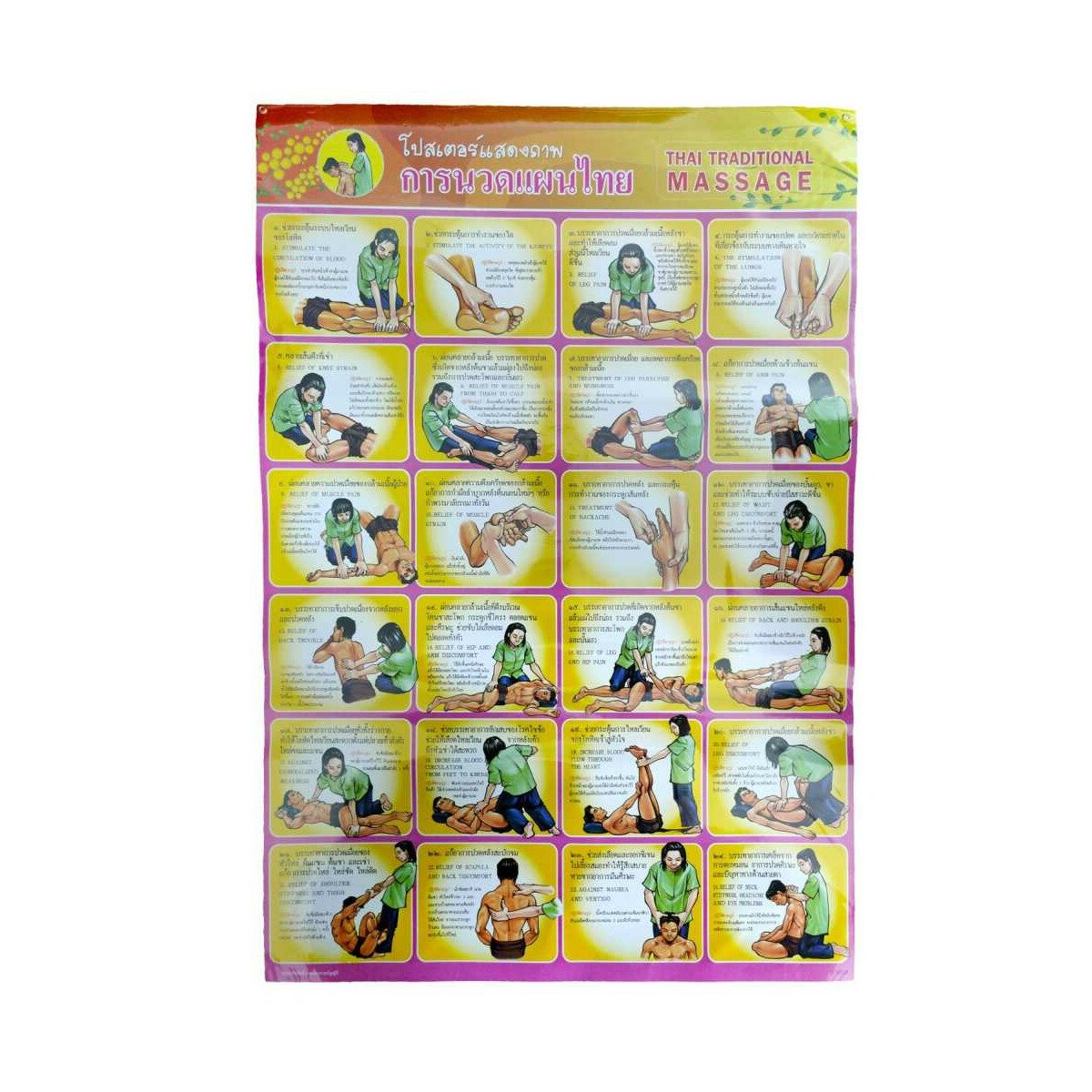 Traditionelle Thai Massage Poster Plakat Nr. 6