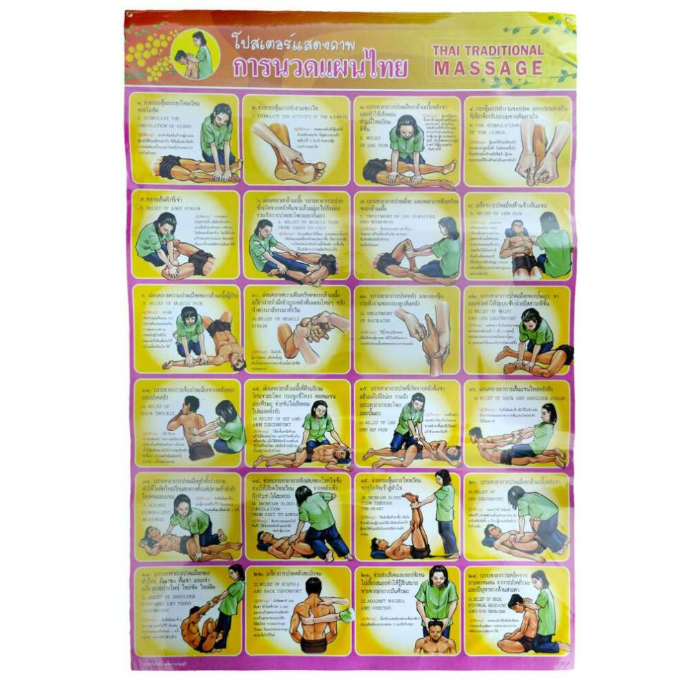 Traditionelle Thai Massage Poster Plakat Nr. 6