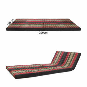 Thai Matte Liege Klappmatratze mit Blütenmuster 200cm x 105-110cm