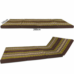 Thai Matte Liege Klappmatratze mit Blütenmuster 200cm x 105-110cm