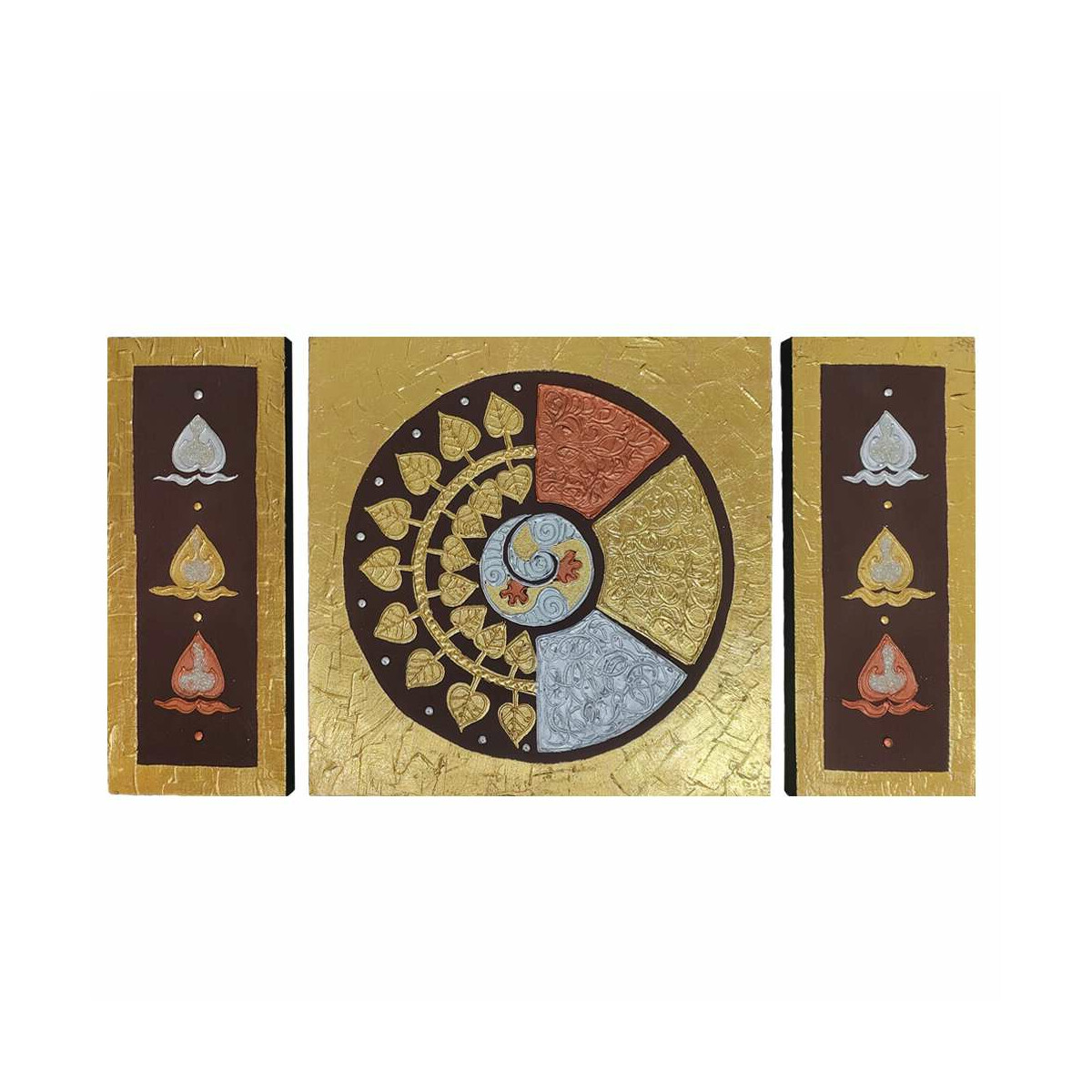 Thai Struktur Bild 3-teilig braun 2024 - 90 x 50 cm - No.17