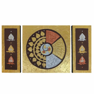 Thai Struktur Bild 3-teilig braun 2024 - 90 x 50 cm - No.17