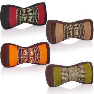 Thai pillow bone as neck pillow leg rest made of Thai kapok Red-Black
