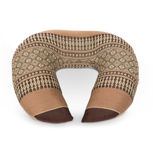 Thai Pillow as Neck Pillow Horny Pillow made of Thai Kapok Beige-Brown