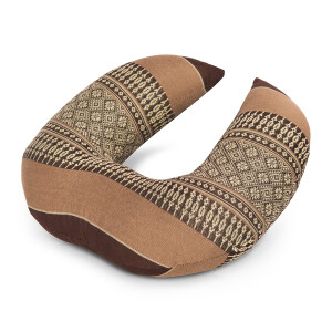 Thai Pillow as Neck Pillow Horny Pillow made of Thai Kapok Beige-Brown