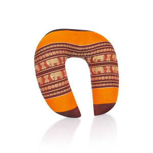 Thai Pillow as Neck Pillow Horny Pillow made of Thai Kapok Orange