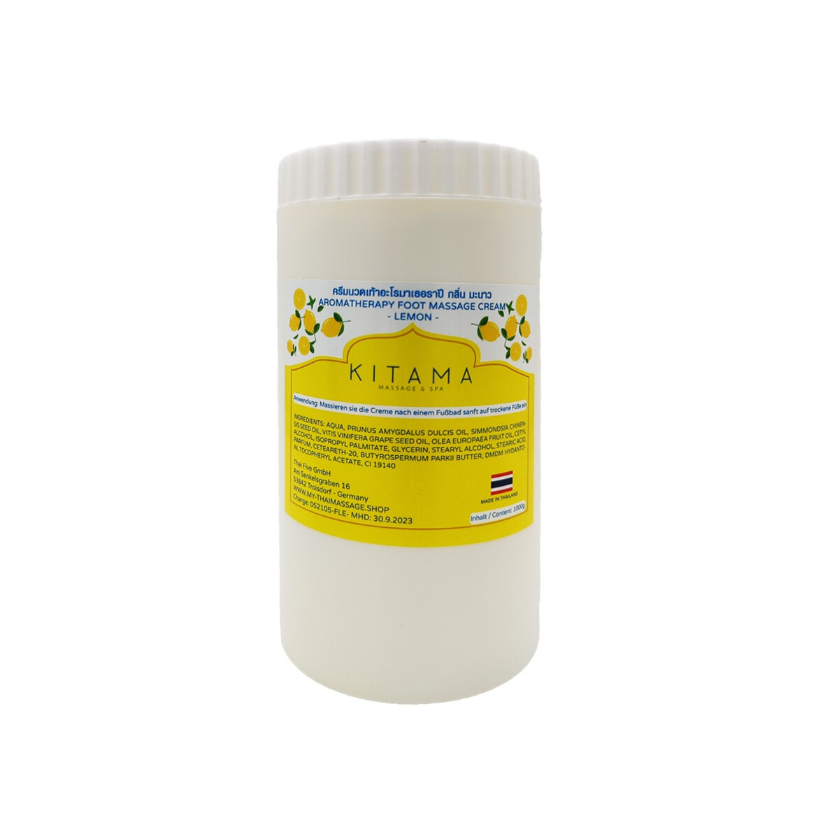 Crema da massaggio al limone - 1000 g per corpo e piedi