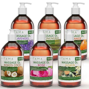 Set di 6 oli da massaggio - Gelsomino, Rosa, Lavanda,...
