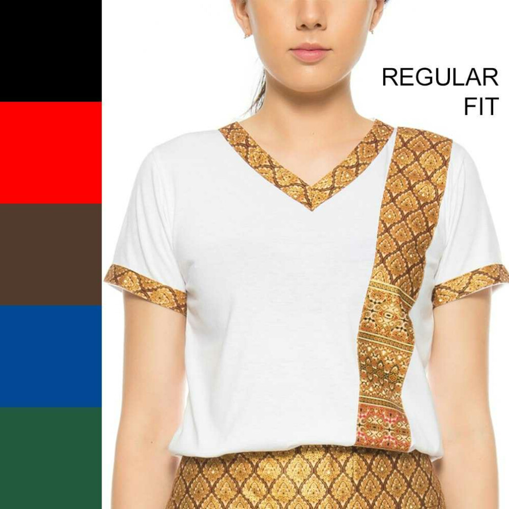 Thai massage T-shirt unisex (men & women) with traditional pattern, Regular Fit