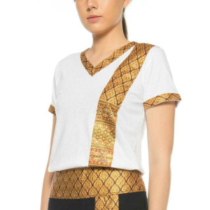 Thai massage T-shirt unisex (men & women) with traditional pattern, Regular Fit