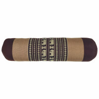 Thai cushion roll 50cm as leg rest arm rest made of Thai kapok Beige-Brown