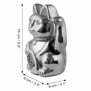 Winke-Katze Glücks-Katze 15cm hoch Gold