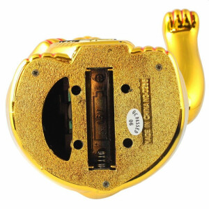 Winke-Katze Glücks-Katze 15cm hoch Gold