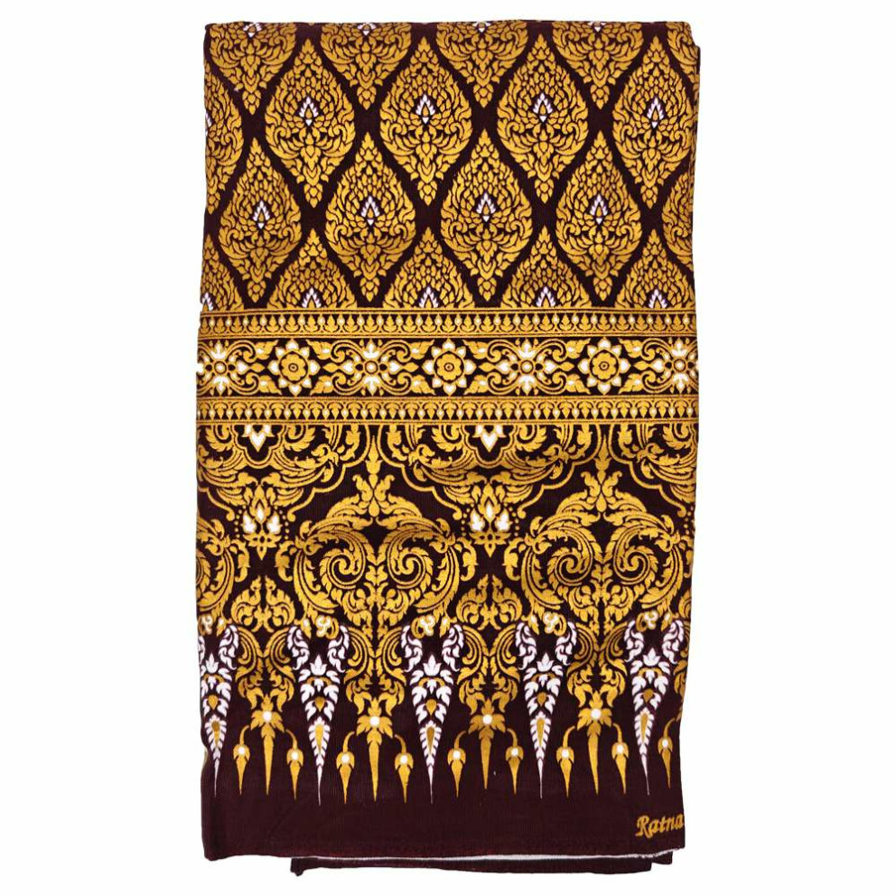 Thai Cloth Fabric Sarong - Thai Siam 2025 Premium Brown